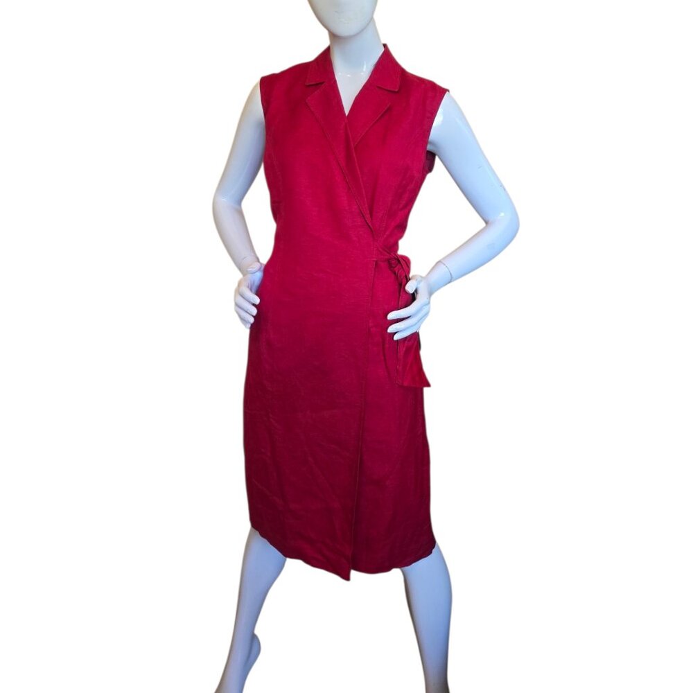 KASPER Knee Length Sleeveless Wrap Dress sz 8